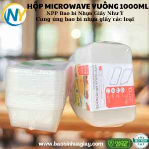 Hộp nhựa vuông 1000ml trong (Bộ L10)