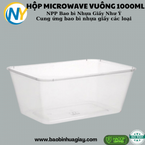 Hộp nhựa vuông 1000ml trong (Bộ L10)