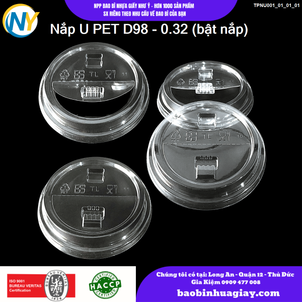 Nắp U PET D98 - 0.32 (bật nắp)