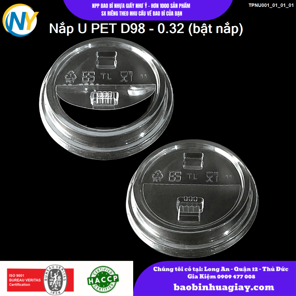 Nắp U PET D98 - 0.32 (bật nắp)