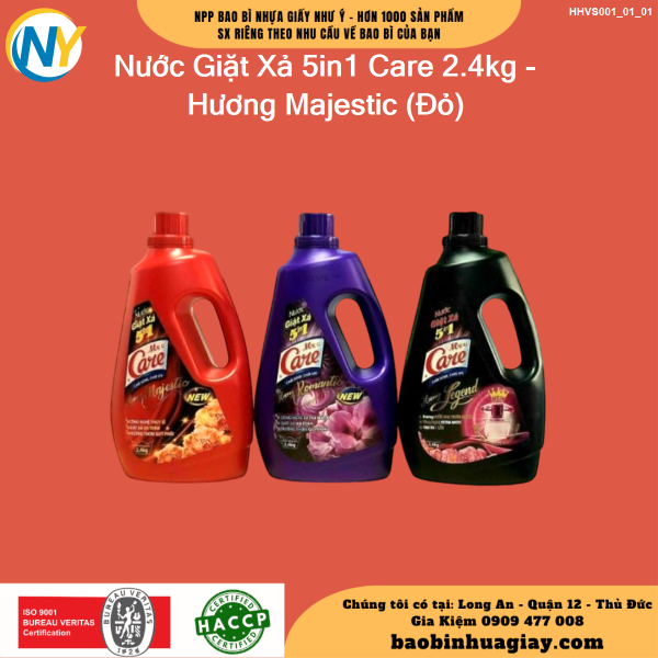 Nước Giặt Xả 5in1 Care 2.4kg - Hương Majestic (Đỏ)