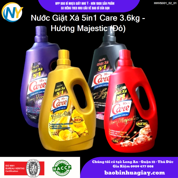 Nước Giặt Xả 5in1 Care 3.6kg - Hương Majestic (Đỏ)