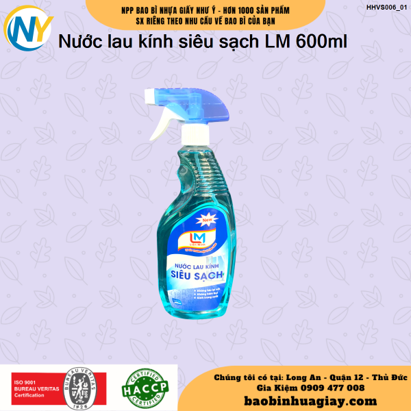 Nước lau kính siêu sạch LM 600ml