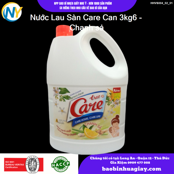 Nước Lau Sàn Care Can 3kg6 - Chanh sả