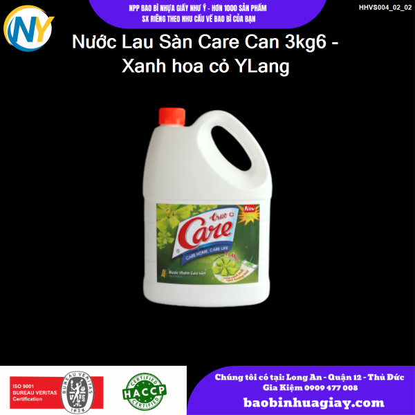 Nước Lau Sàn Care Can 3kg6 - Xanh hoa cỏ YLang