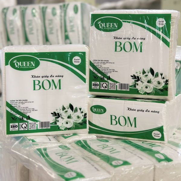 Khăn giấy rút đa năng 2 lớp BOM (xanh)