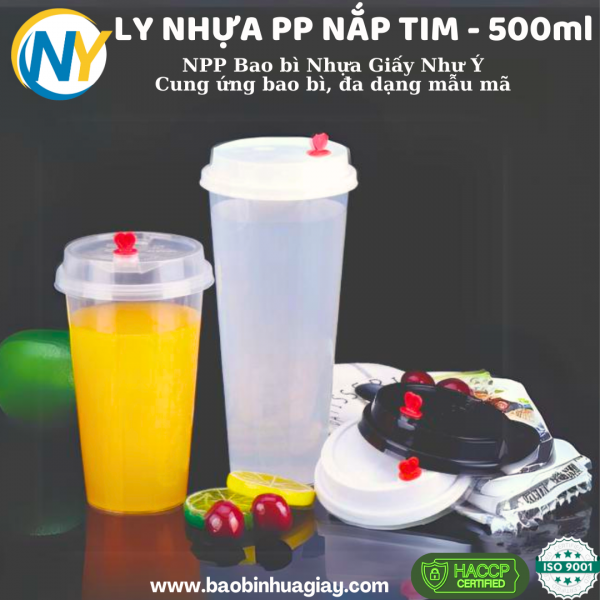 Ly nhựa PP 90-700ml nắp tim (UKP_PP Mờ)