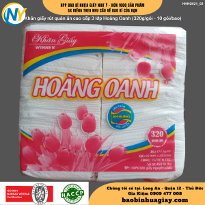 Khăn giấy rút quán ăn cao cấp 3 lớp Hoàng Oanh (320g/gói - 10 gói/bao)